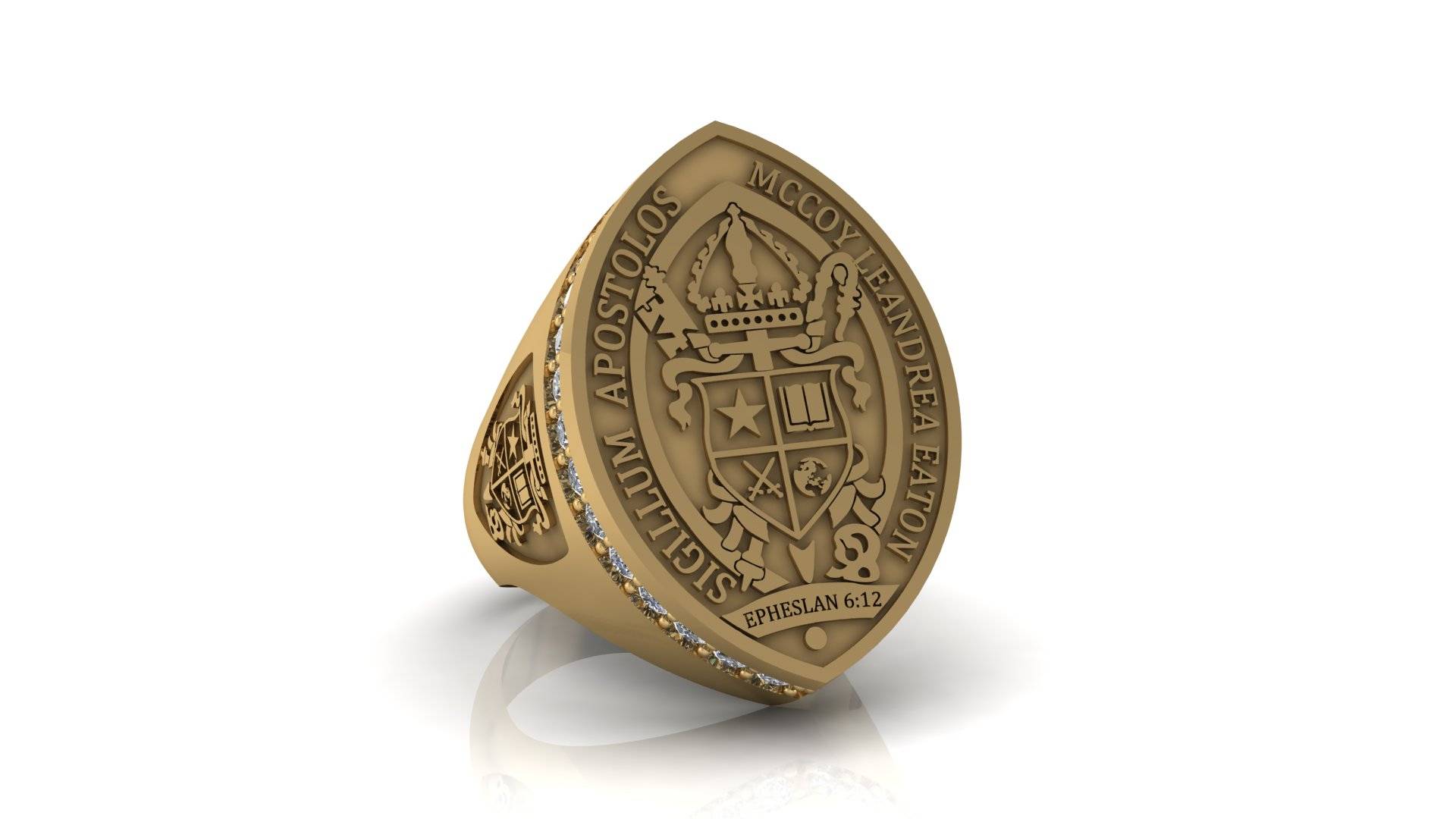 Bishop Ring – Traditional Clergy Signet in Sterling Silver or Gold