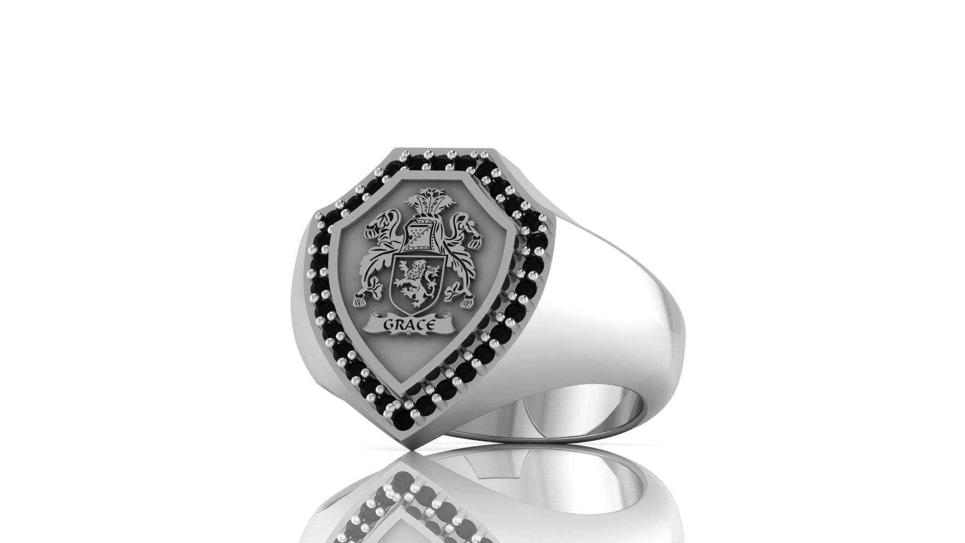 Crest Signet Ring Personalized