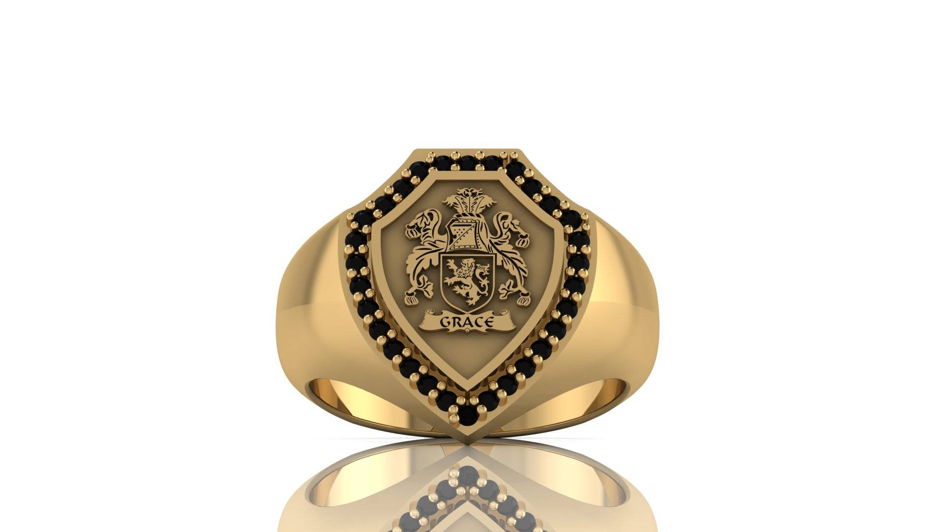 Crest Signet Ring Personalized