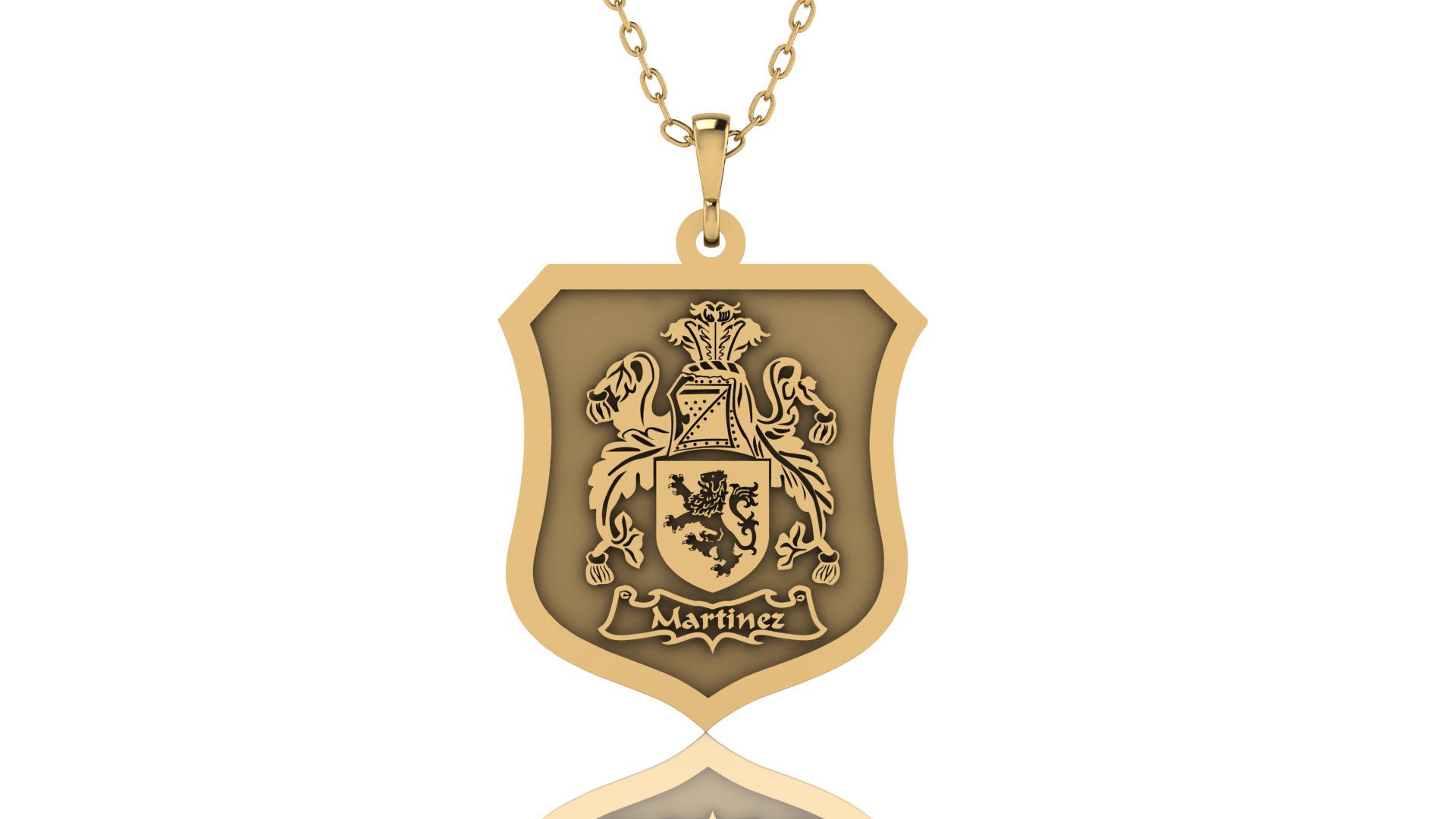 Custom Family Crest Necklace – Personalized Gold or Silver Pendant | Handcr