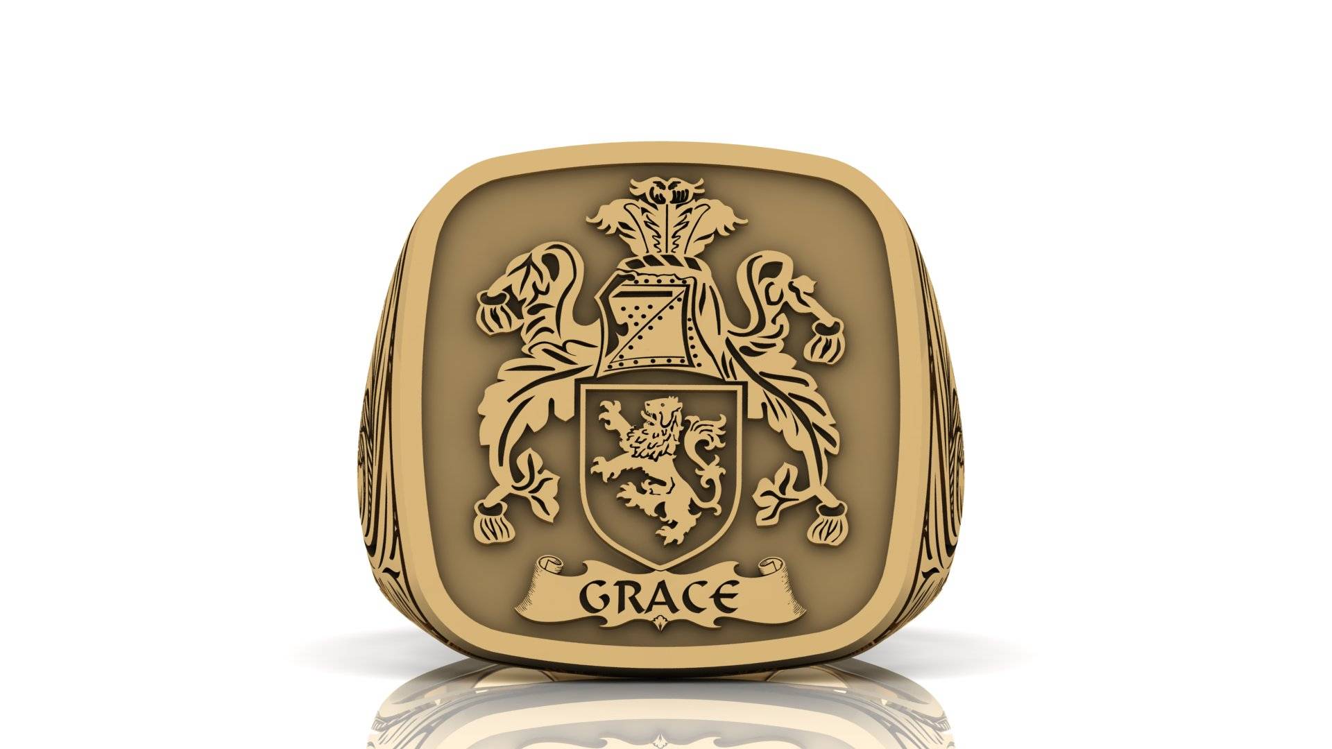 Custom Gold & Silver Crest Ring