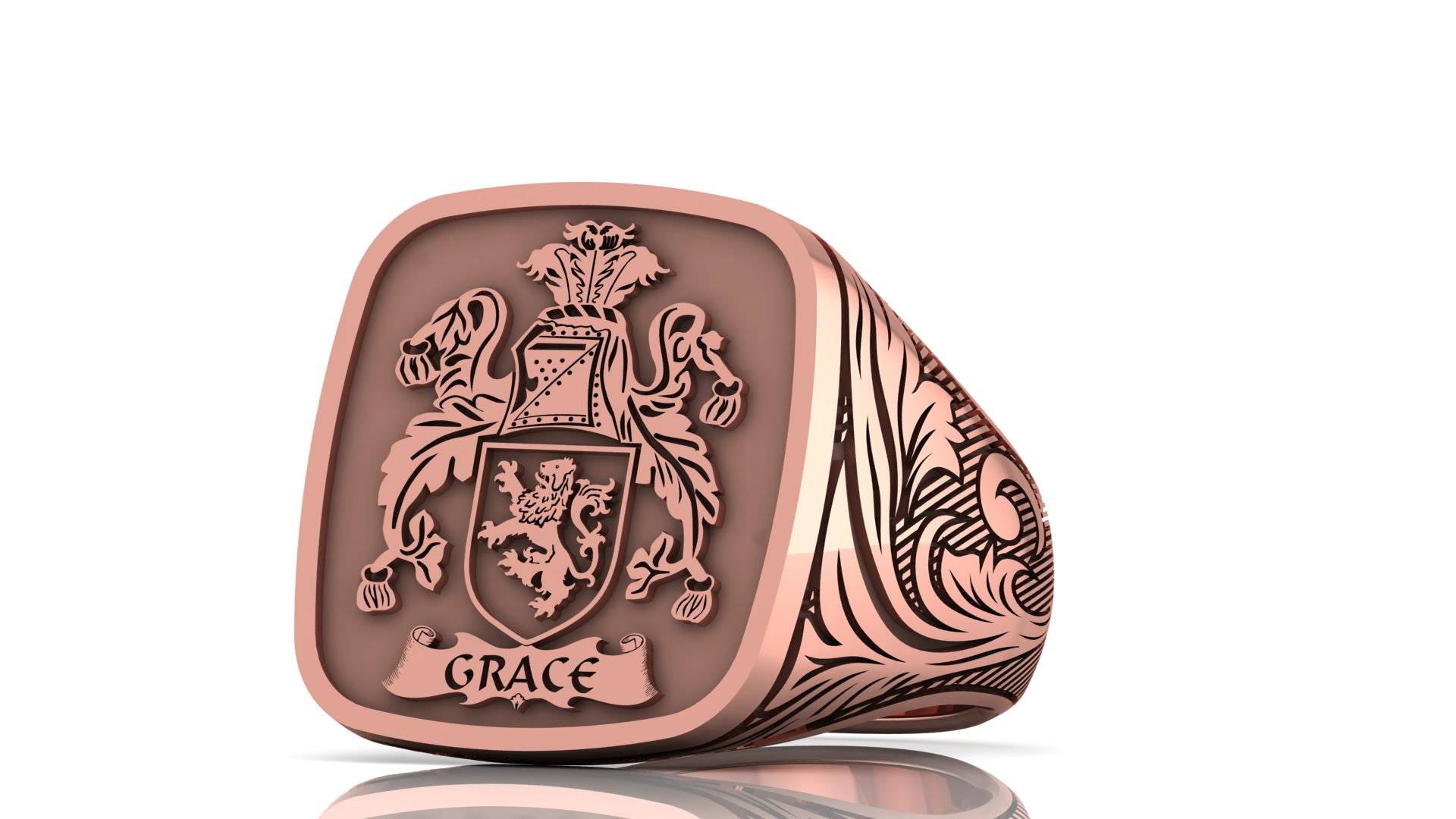 Custom Gold & Silver Crest Ring