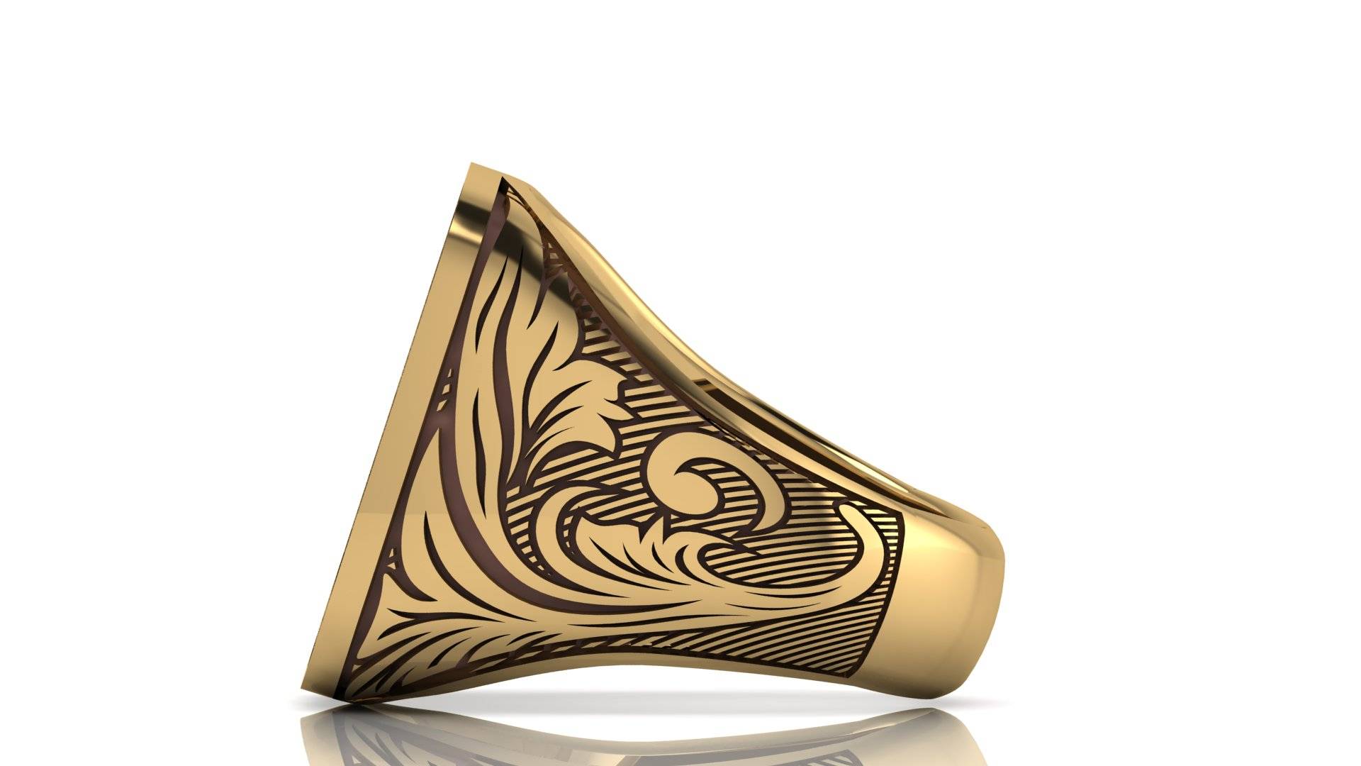 Custom Gold & Silver Crest Ring