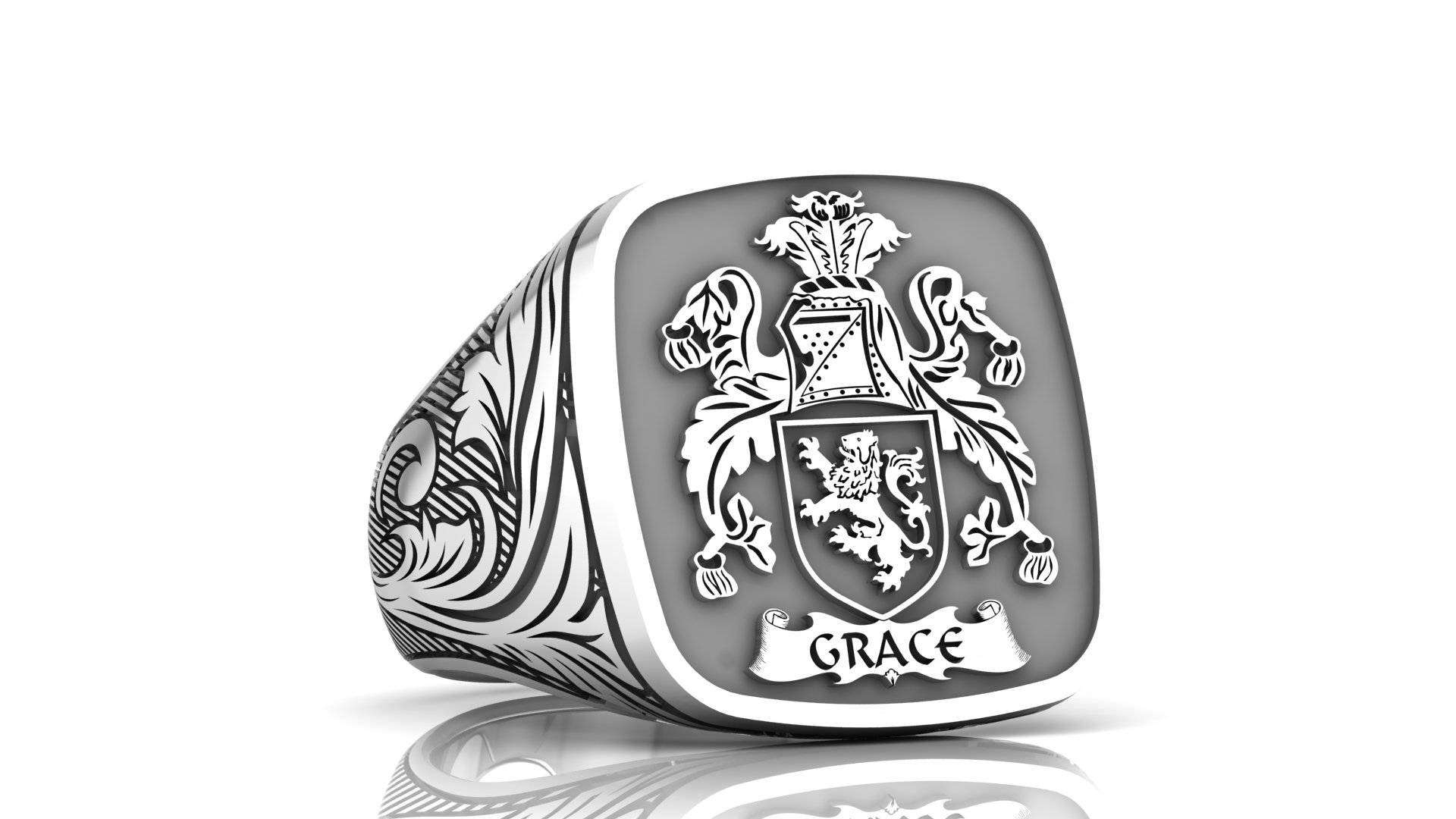 Custom Gold & Silver Crest Ring