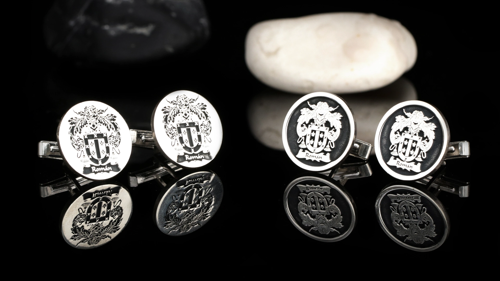 Personalized Family Crest Cufflinks – Silver or Gold