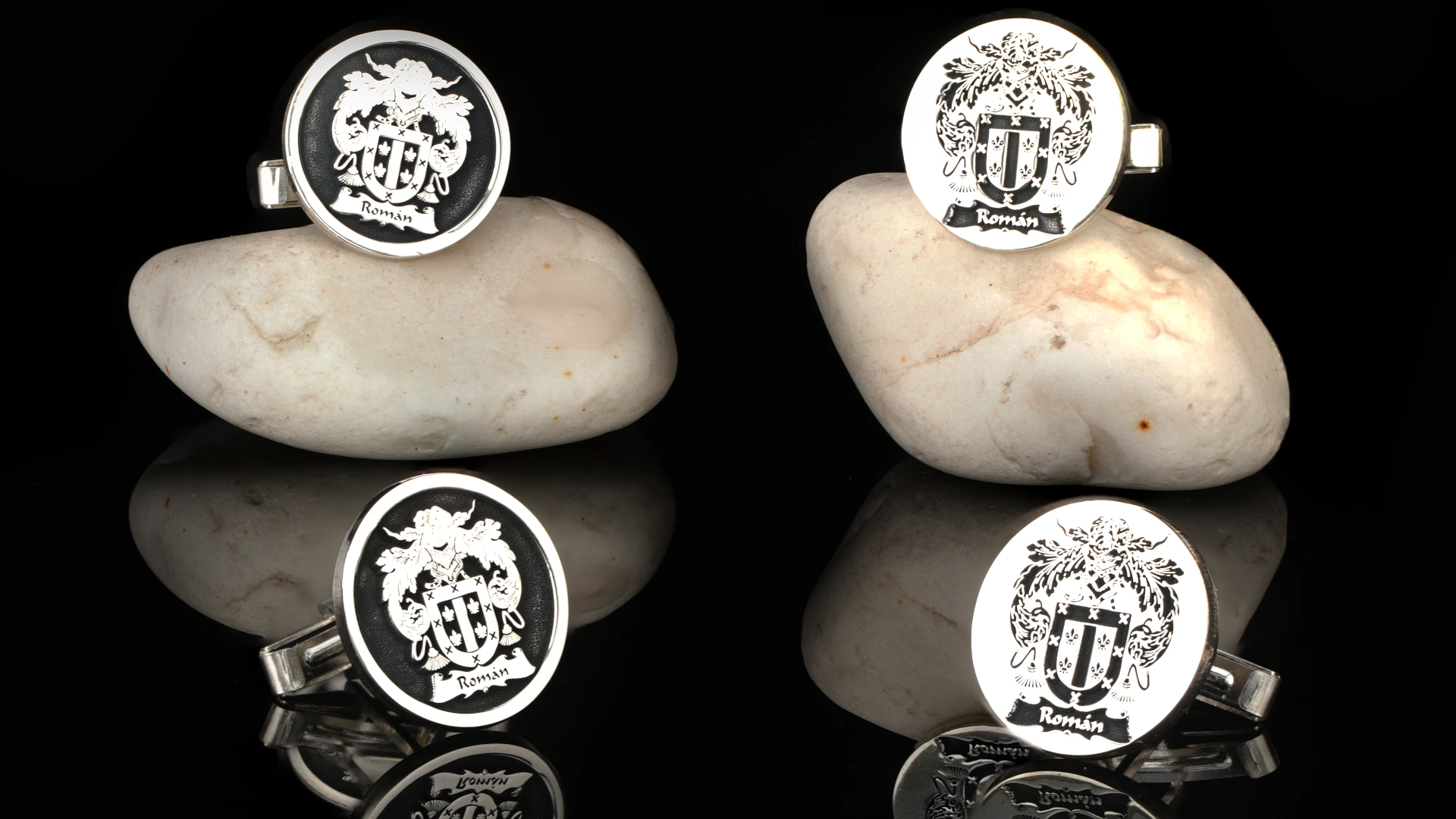 Personalized Family Crest Cufflinks – Silver or Gold