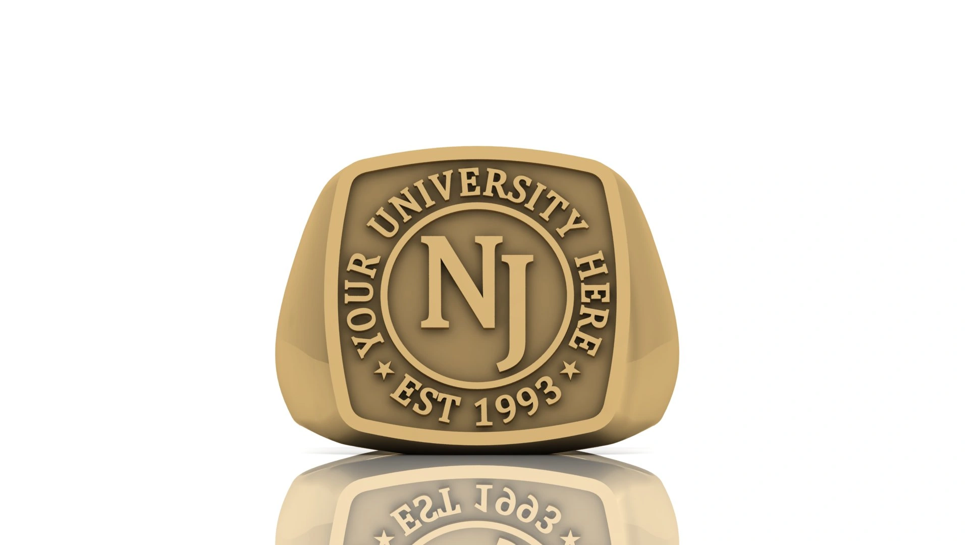 Custom Made University Ring Sterling Silver and Solid Gold