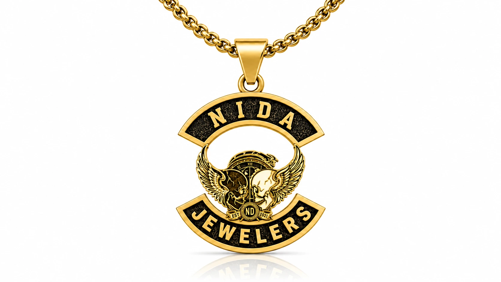 Custom Motorcycle Club Necklace-Personalized Biker Pendant