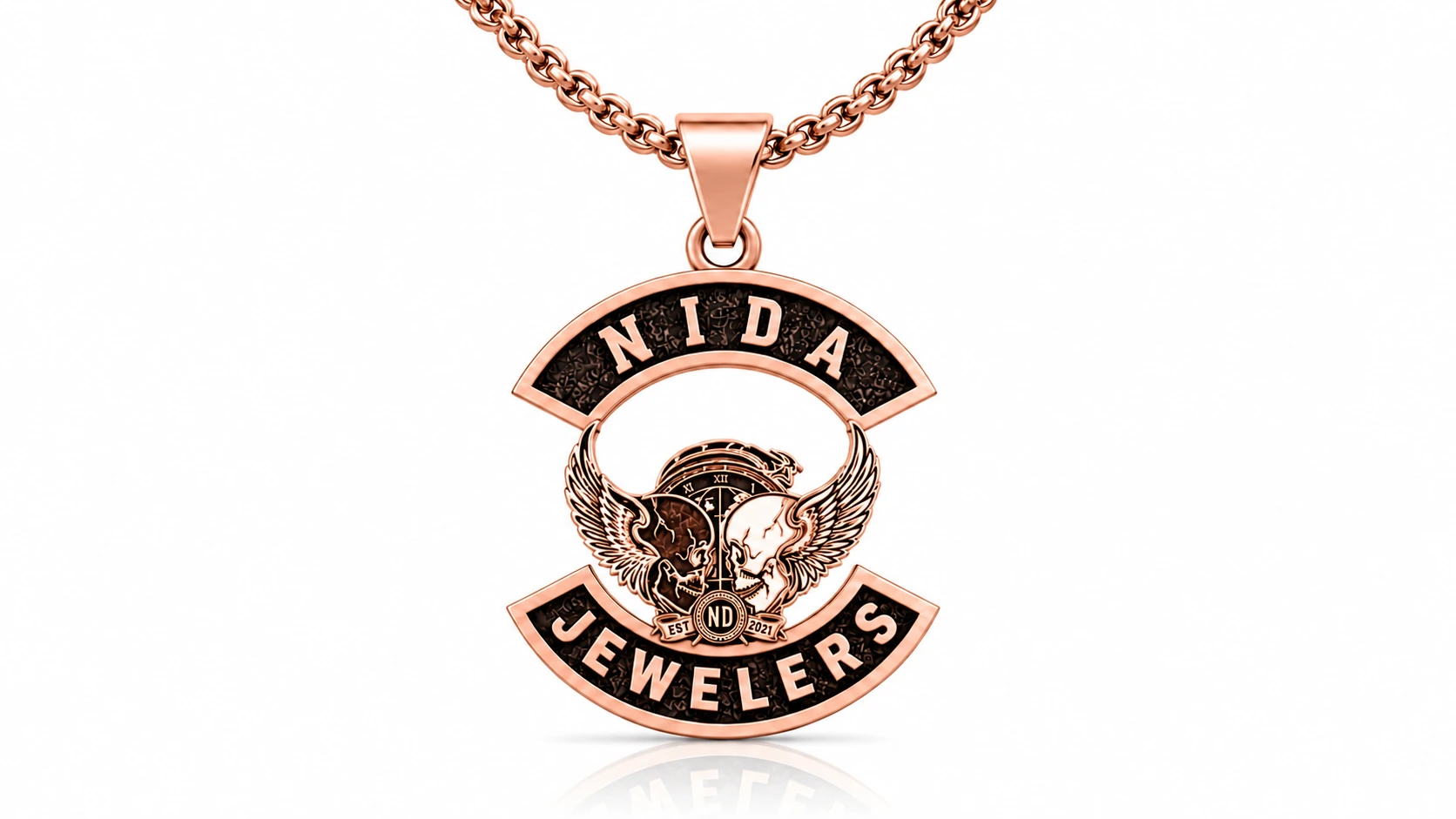 Custom Motorcycle Club Necklace-Personalized Biker Pendant