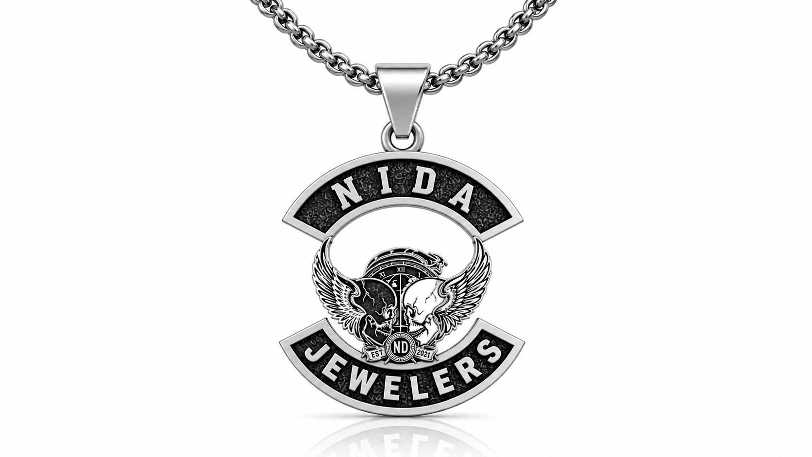 Custom Motorcycle Club Necklace-Personalized Biker Pendant