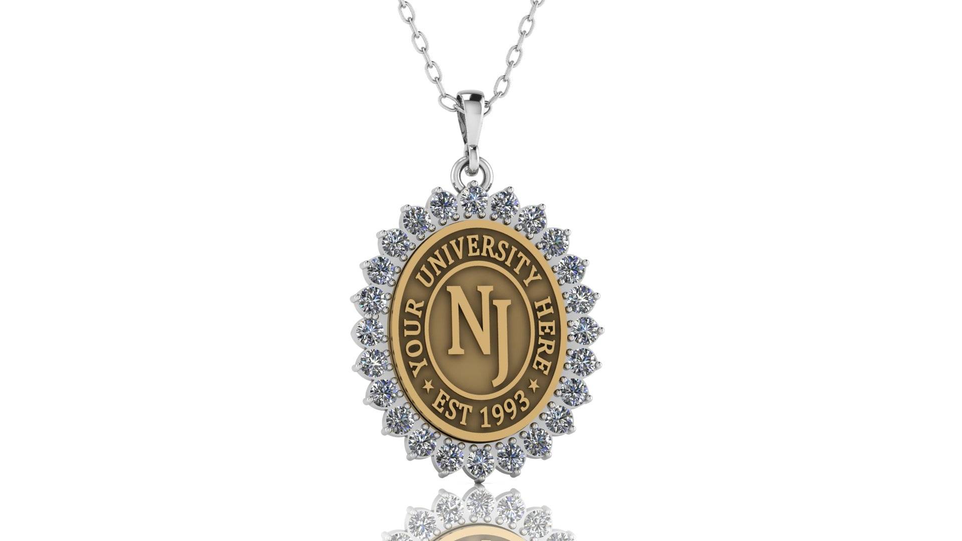 Gold & Silver University Pendant Necklaces