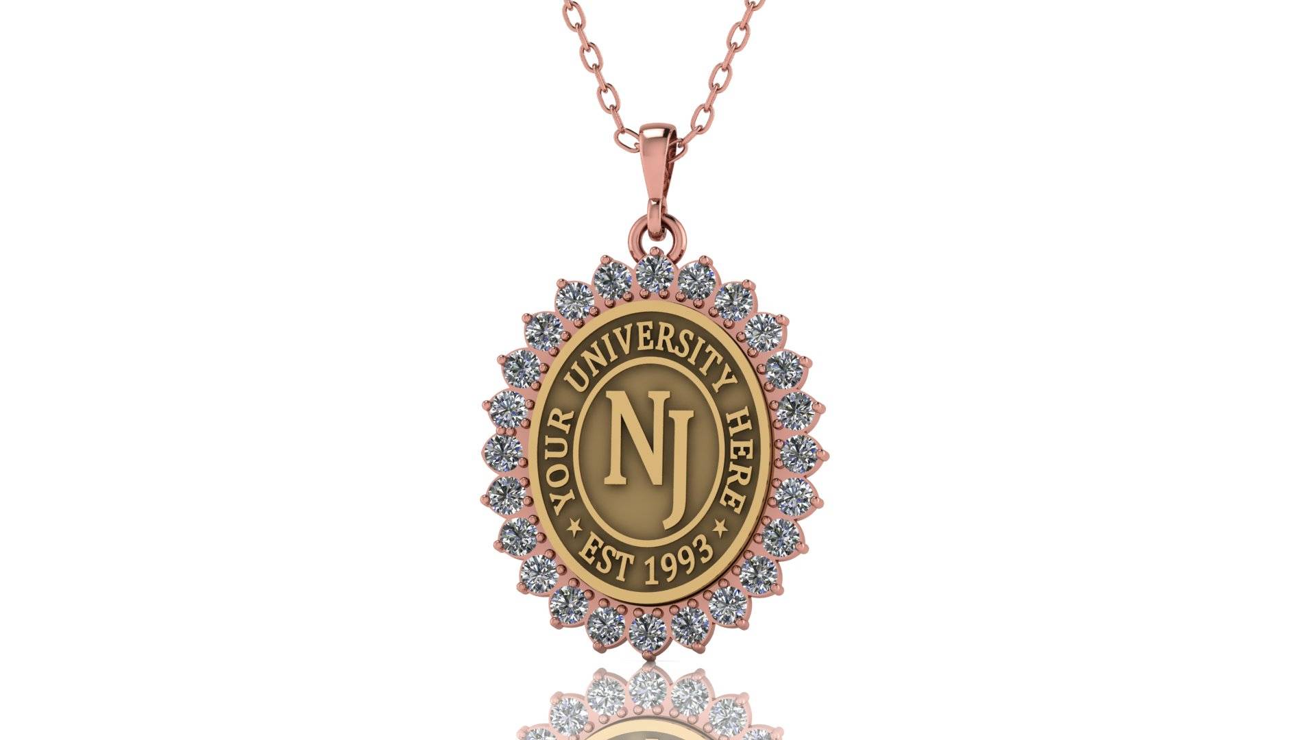 Gold & Silver University Pendant Necklaces
