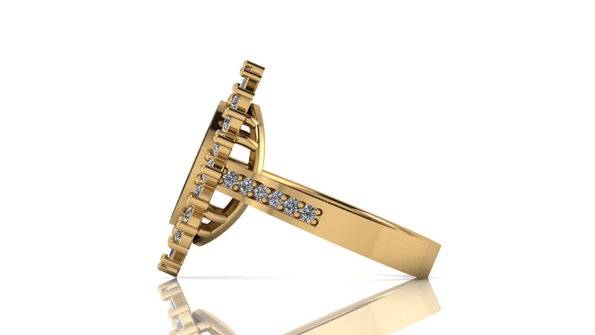 Custom University Class Ring • Personalized College Graduation Ring • Gold