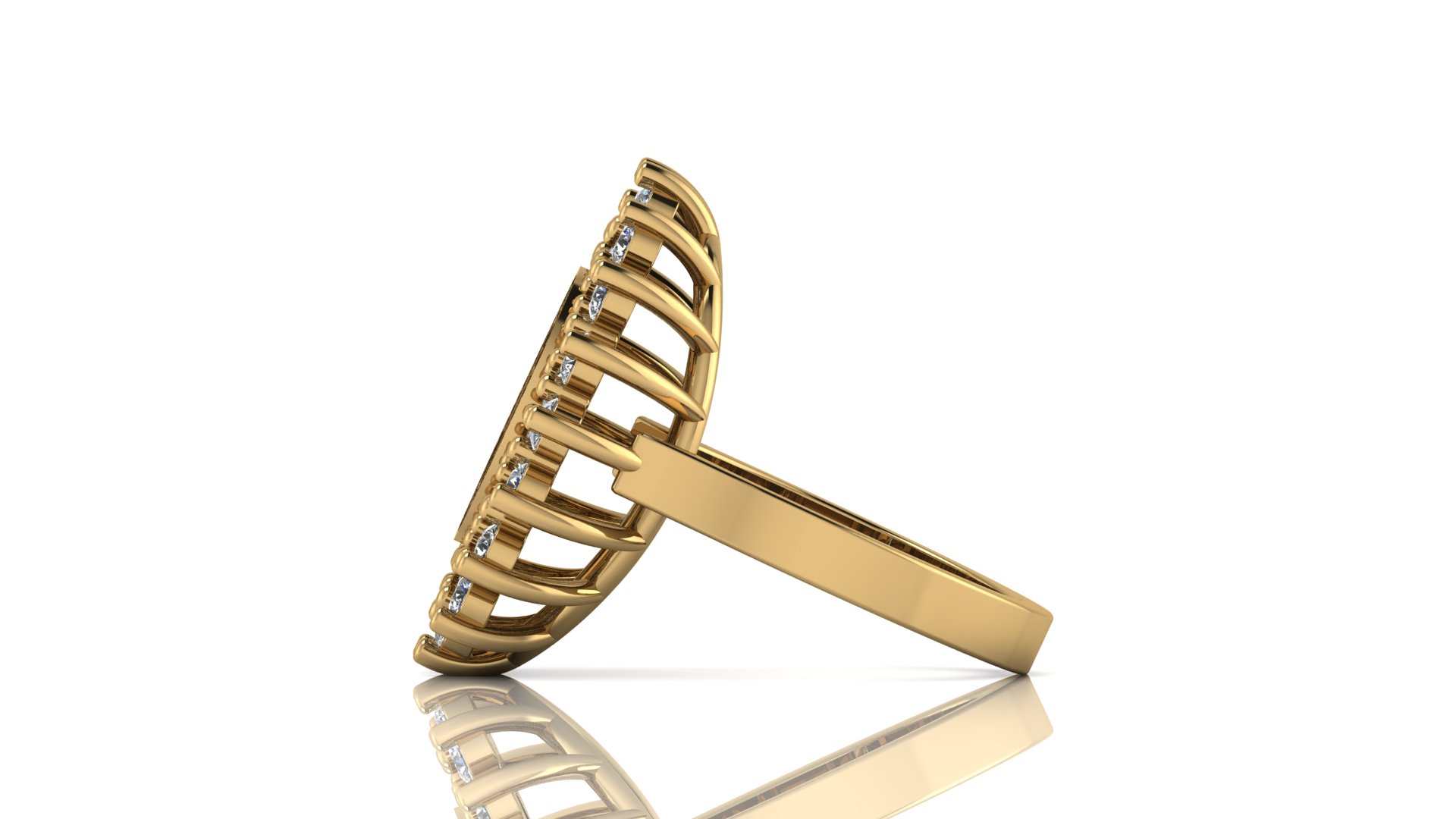 Custom University Class Ring • Personalized College Graduation Ring • Gold