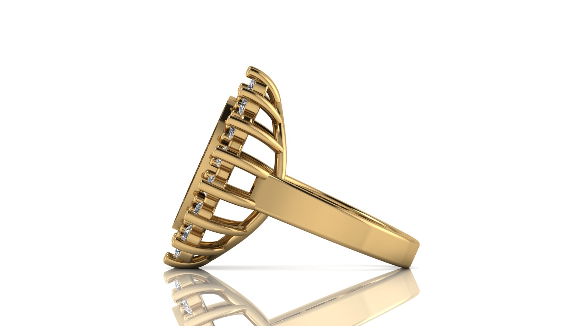 Custom University Class Ring • Personalized College Graduation Ring • Gold