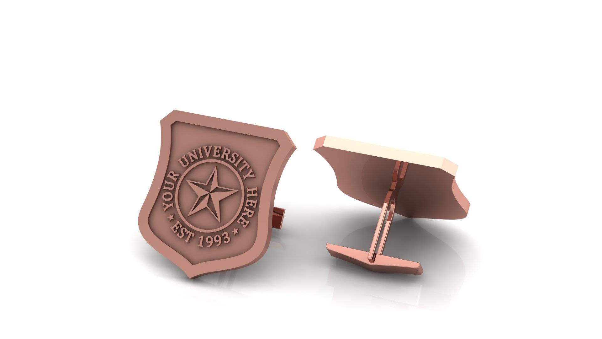 Luxury Custom College Cufflinks in Fine Gold & Silver