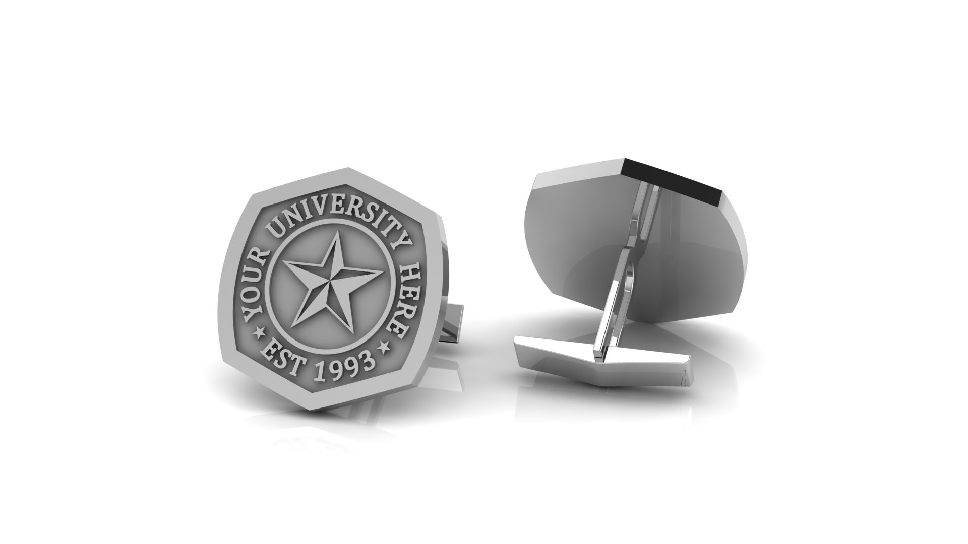 Elegant Personalized University Cufflinks in Gold