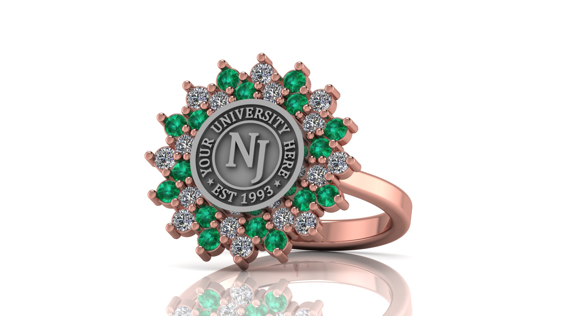 Gold or Silver University Graduation Ring