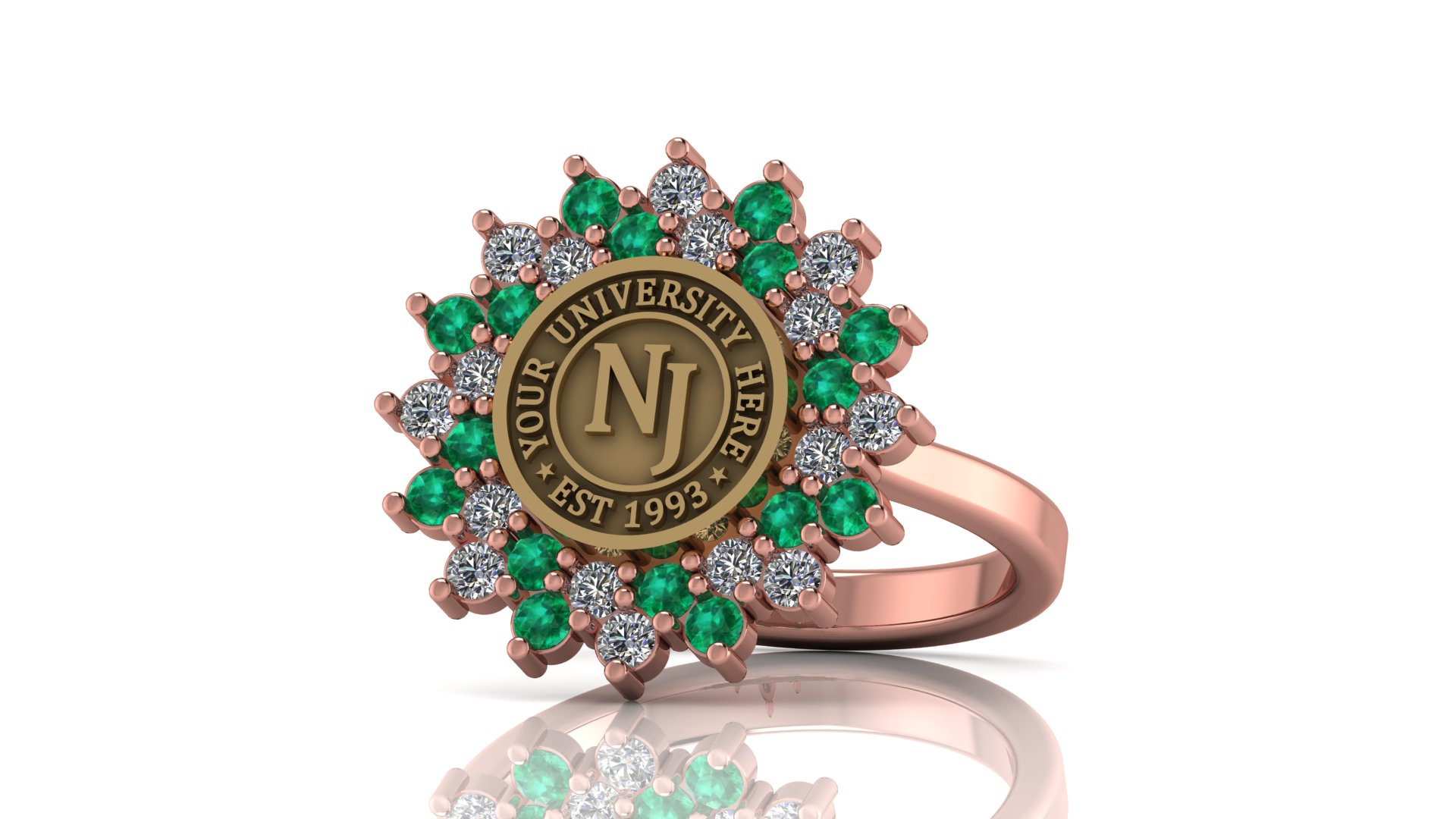 Gold or Silver University Graduation Ring