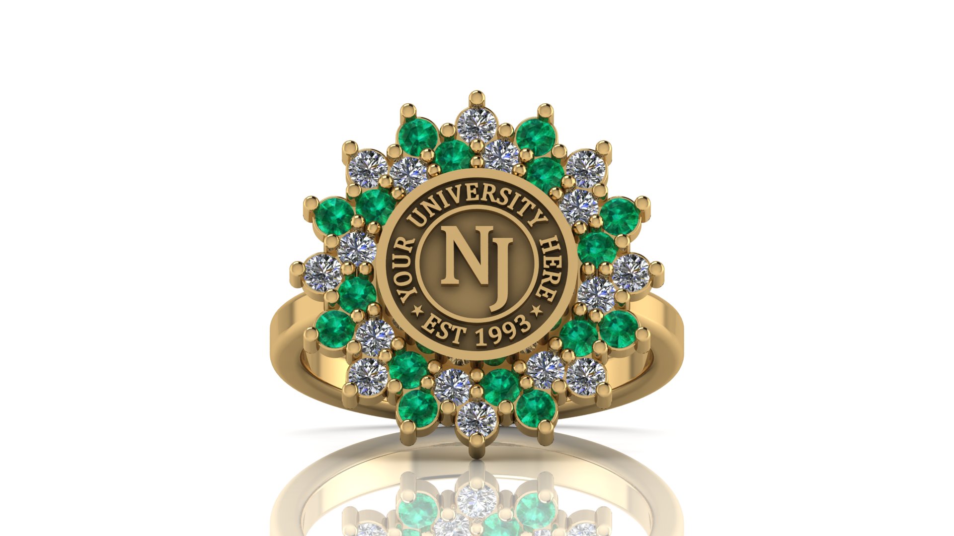 Gold or Silver University Graduation Ring