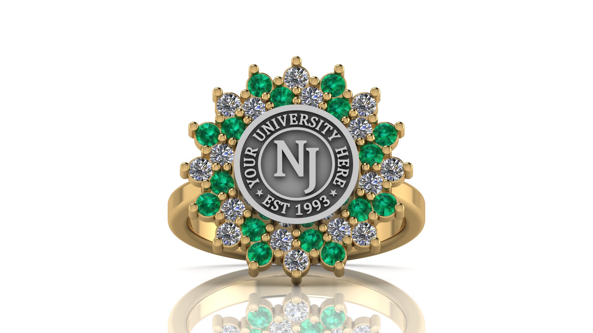 Gold or Silver University Graduation Ring