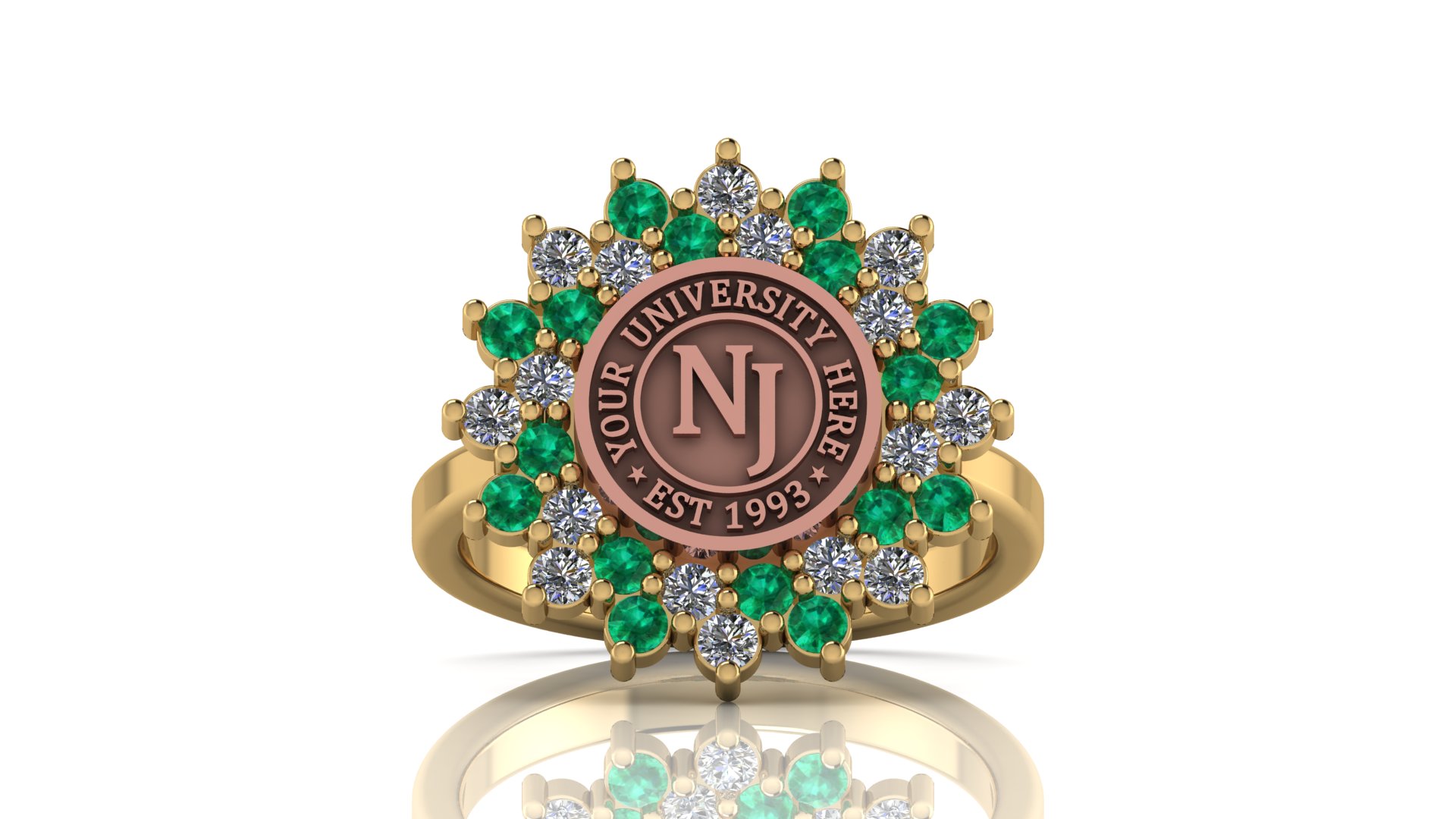 Gold or Silver University Graduation Ring