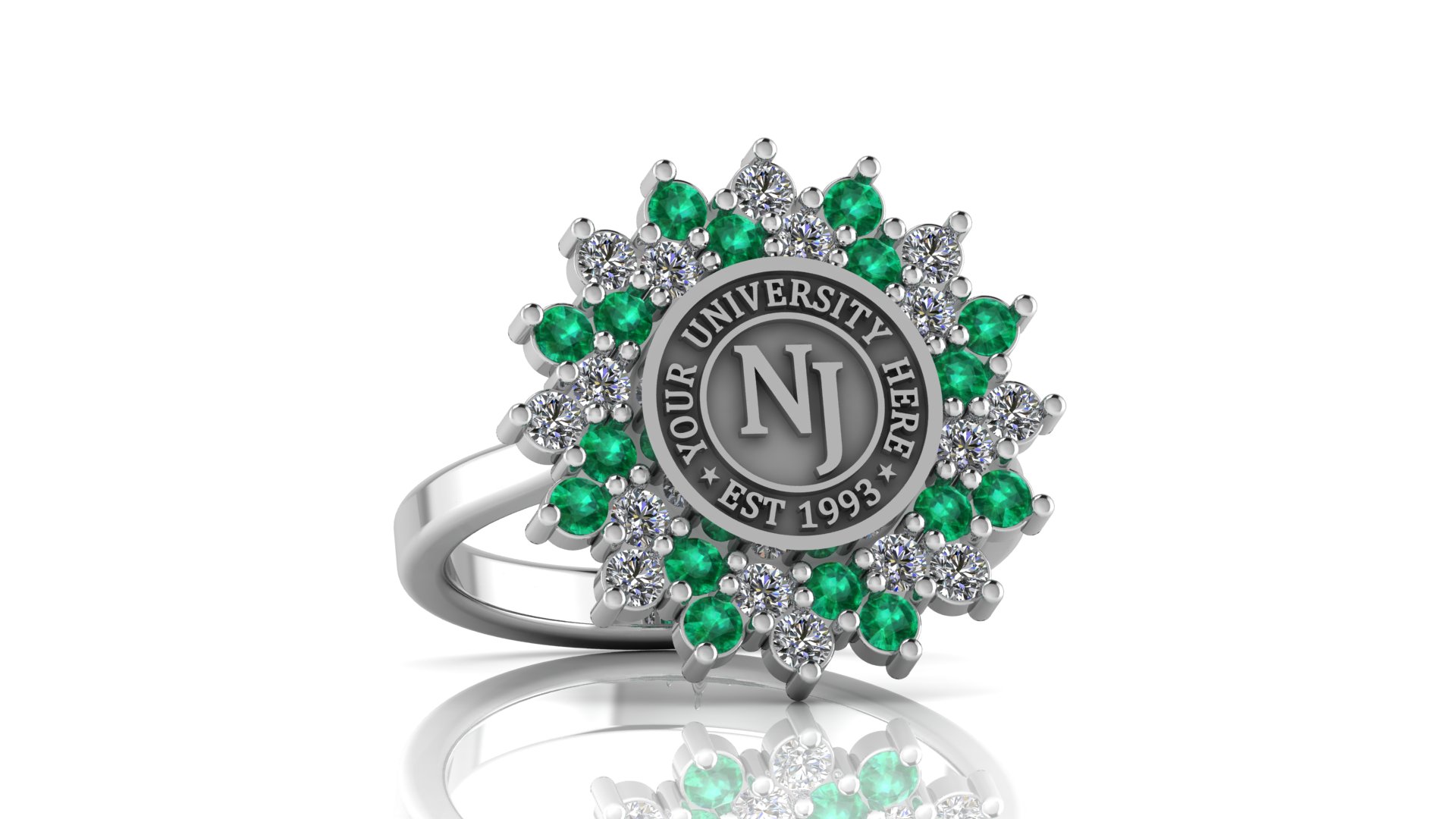 Gold or Silver University Graduation Ring