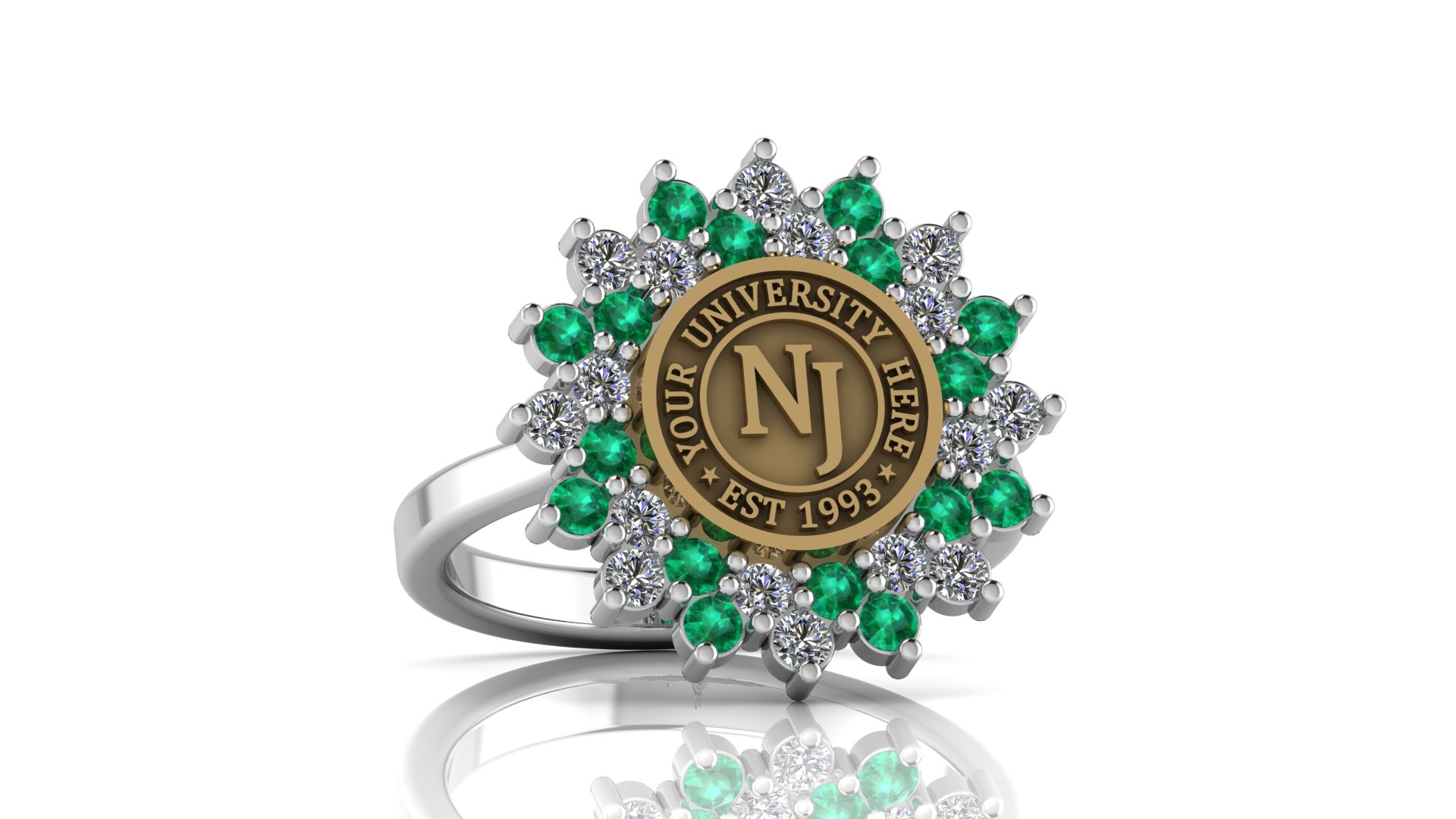 Gold or Silver University Graduation Ring