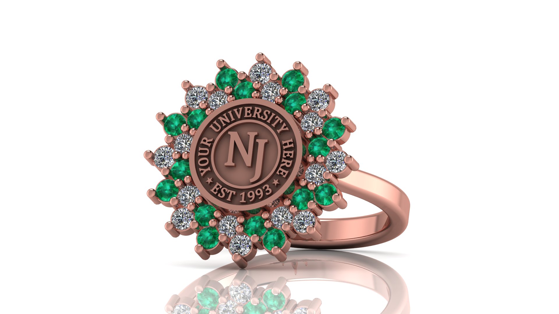 Gold or Silver University Graduation Ring