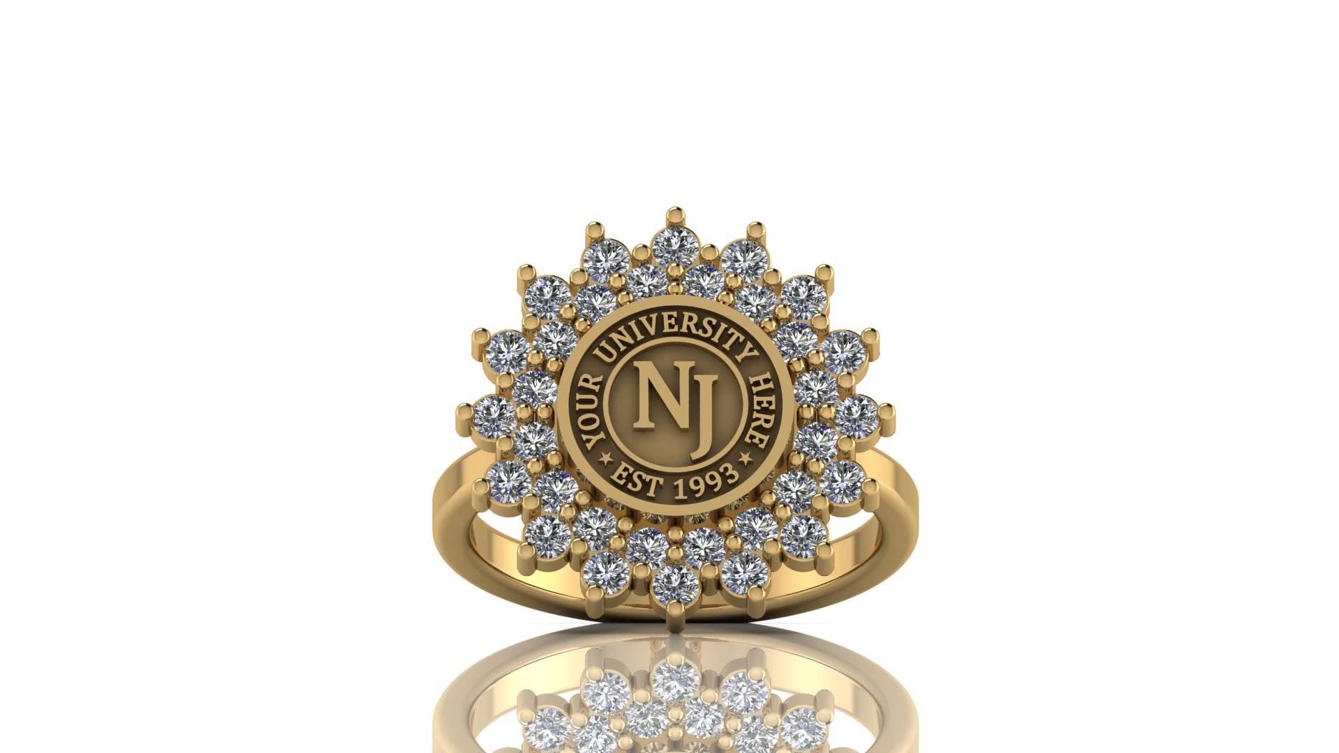 Gold or Silver University Graduation Ring