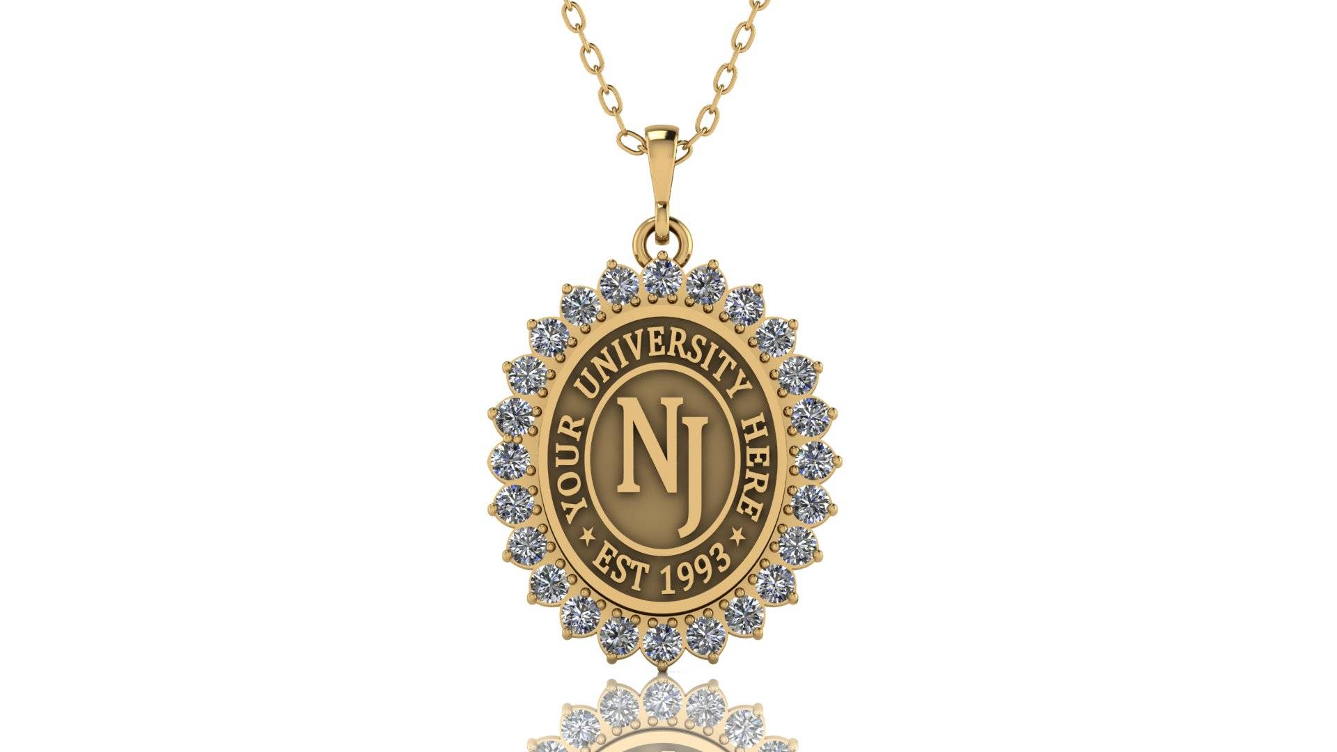 Gold & Silver University Pendant Necklaces