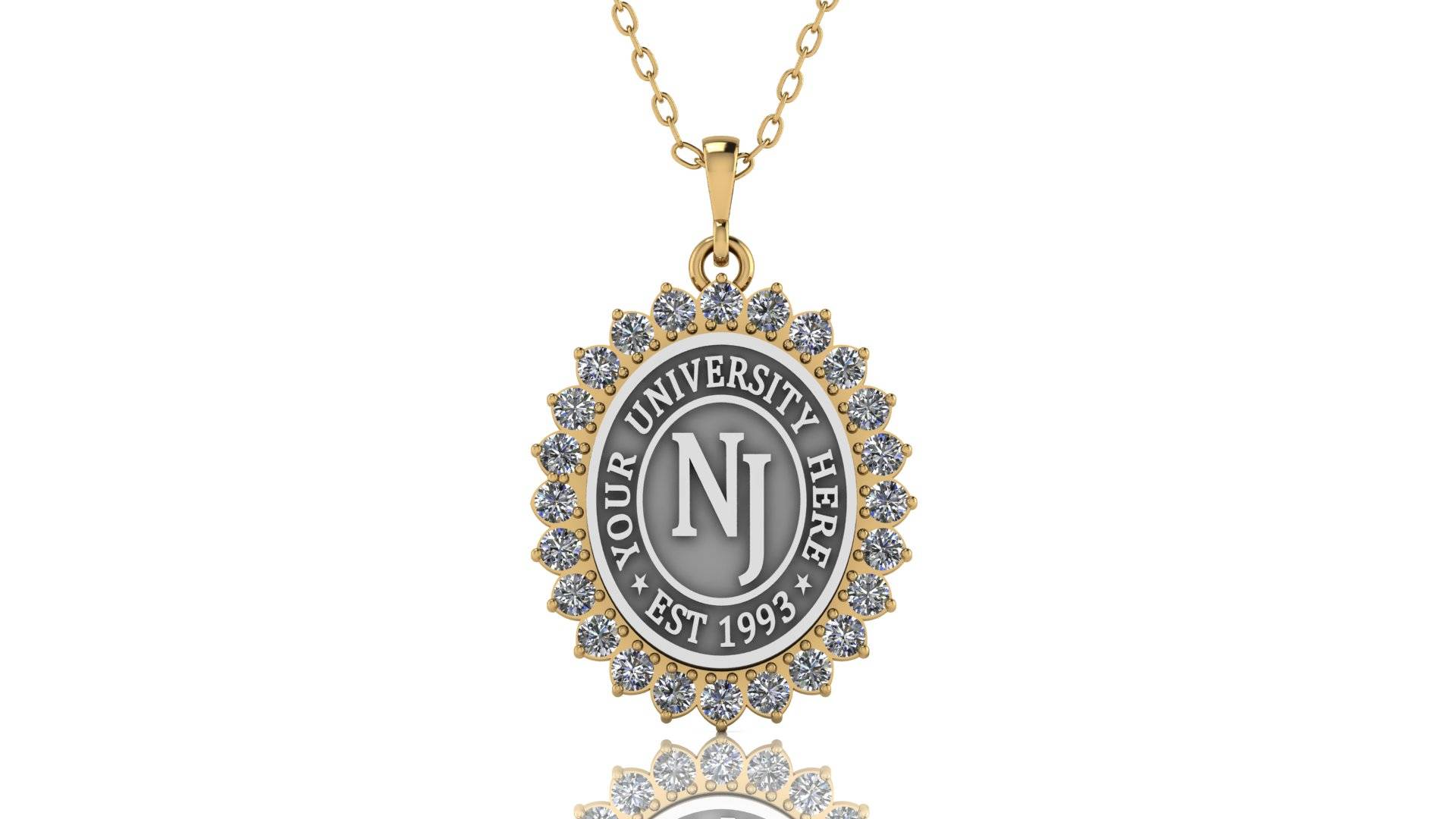 Gold & Silver University Pendant Necklaces