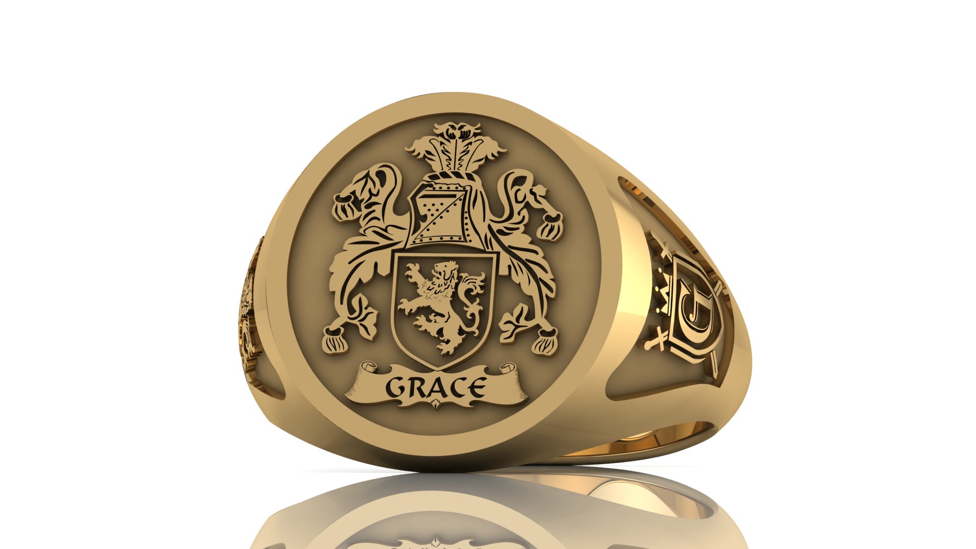 Handcrafted Family Crest Signet Ring-Silver or Solid Gold