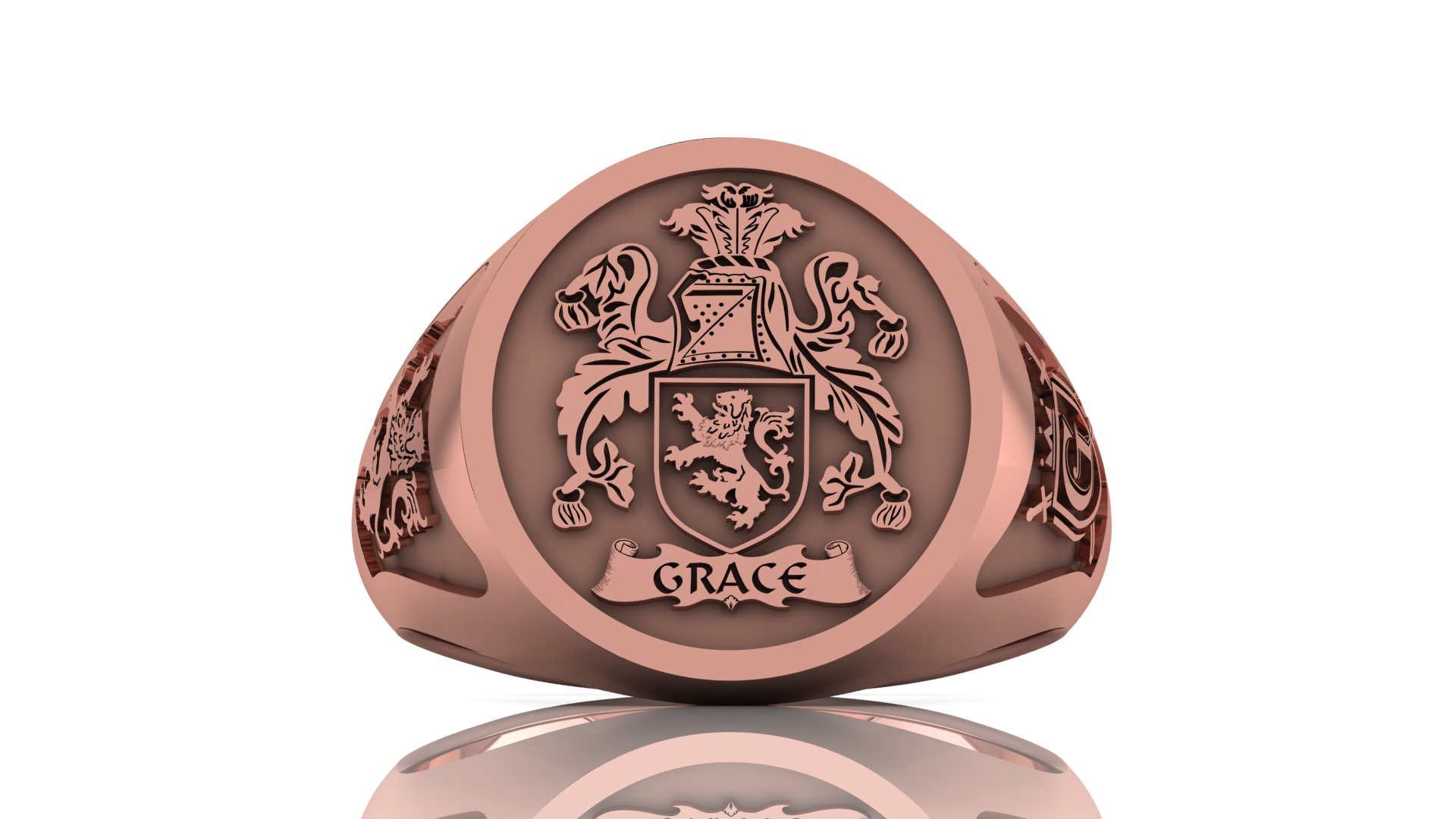 Handcrafted Family Crest Signet Ring-Silver or Solid Gold