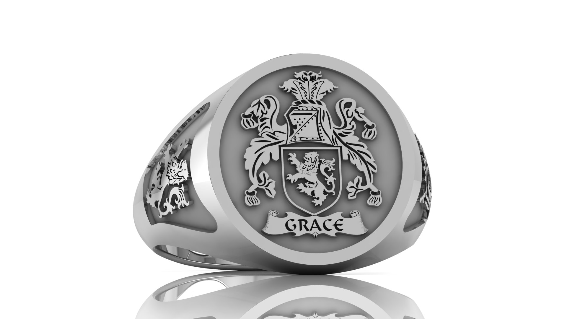 Handcrafted Family Crest Signet Ring-Silver or Solid Gold