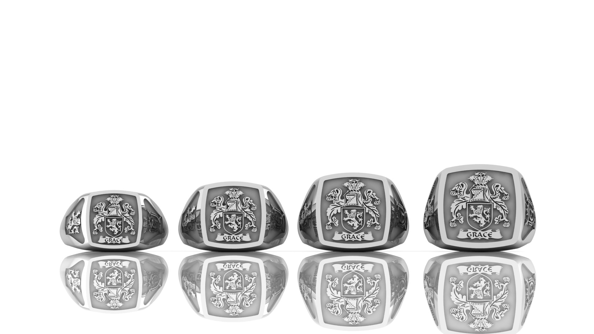 Handcrafted Family Crest Signet Ring-Silver or Solid Gold
