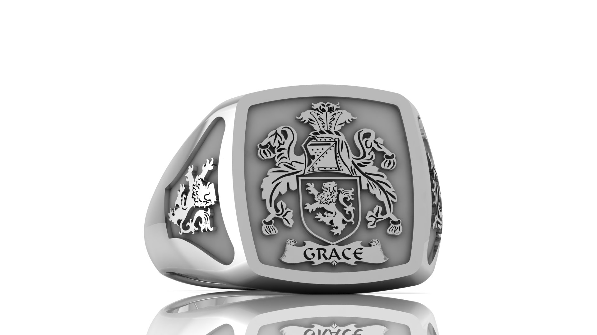 Handcrafted Family Crest Signet Ring-Silver or Solid Gold