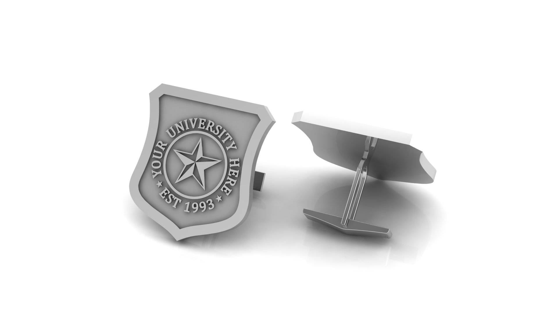 Luxury Custom College Cufflinks in Fine Gold & Silver