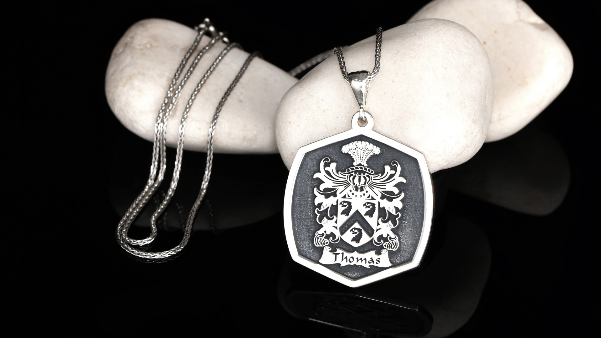 Personalized Family Crest Necklace – Gold & Silver Pendant