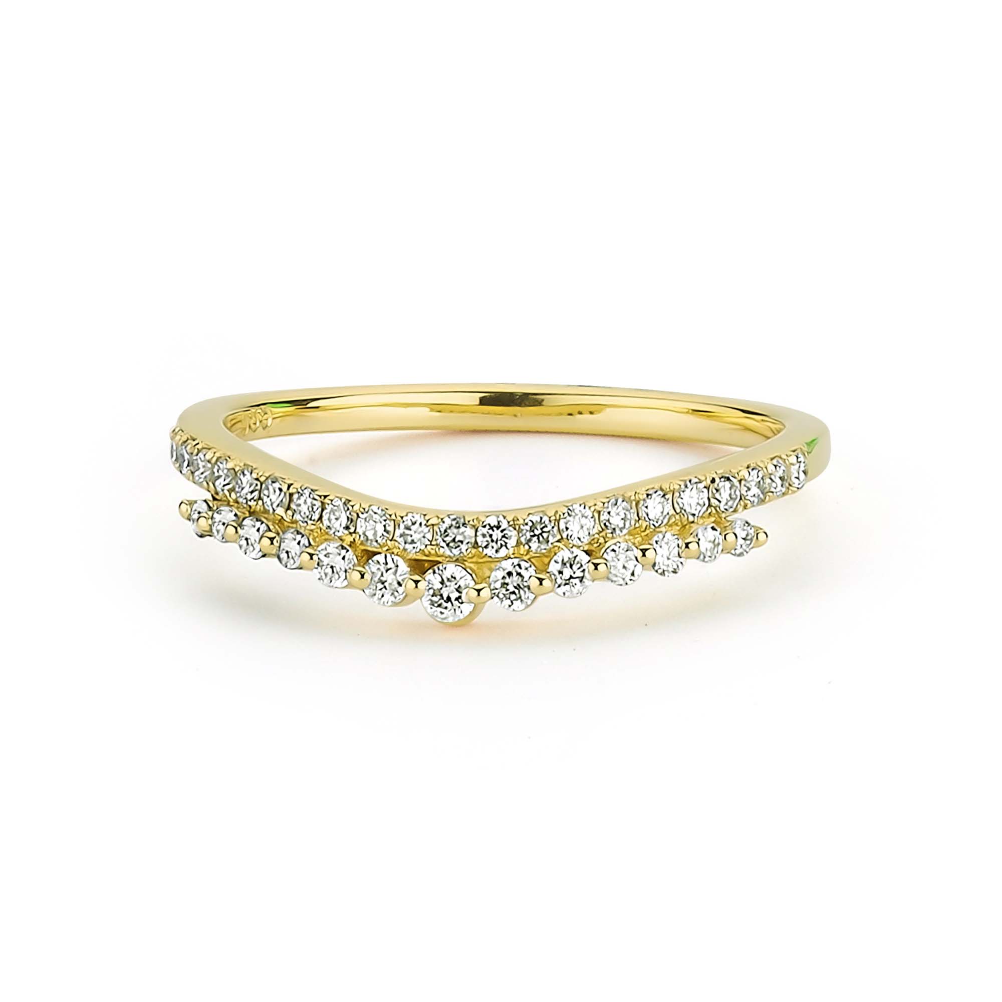 Natural Diamond Curvy Stacking Ring