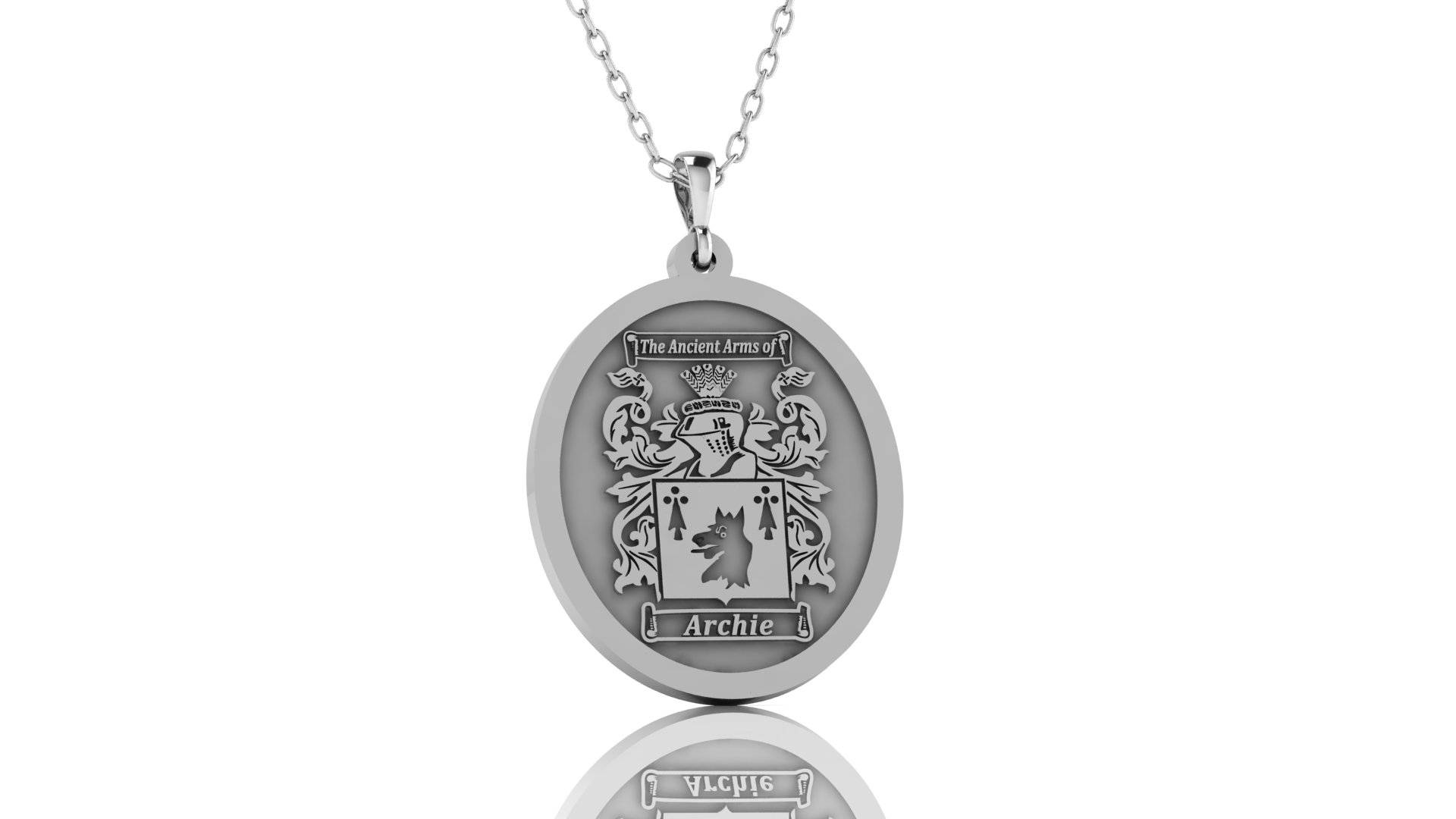 Oval Family Crest Necklace – Custom Gold or Silver Pendant | Personalized E