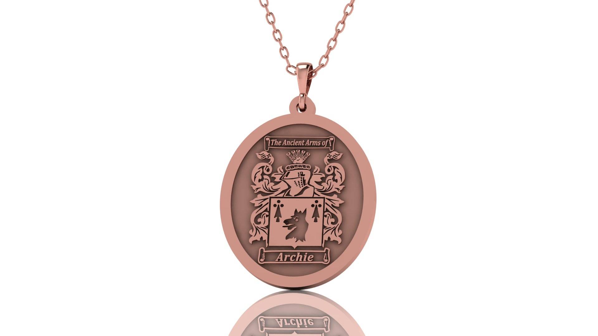 Oval Family Crest Necklace – Custom Gold or Silver Pendant | Personalized E