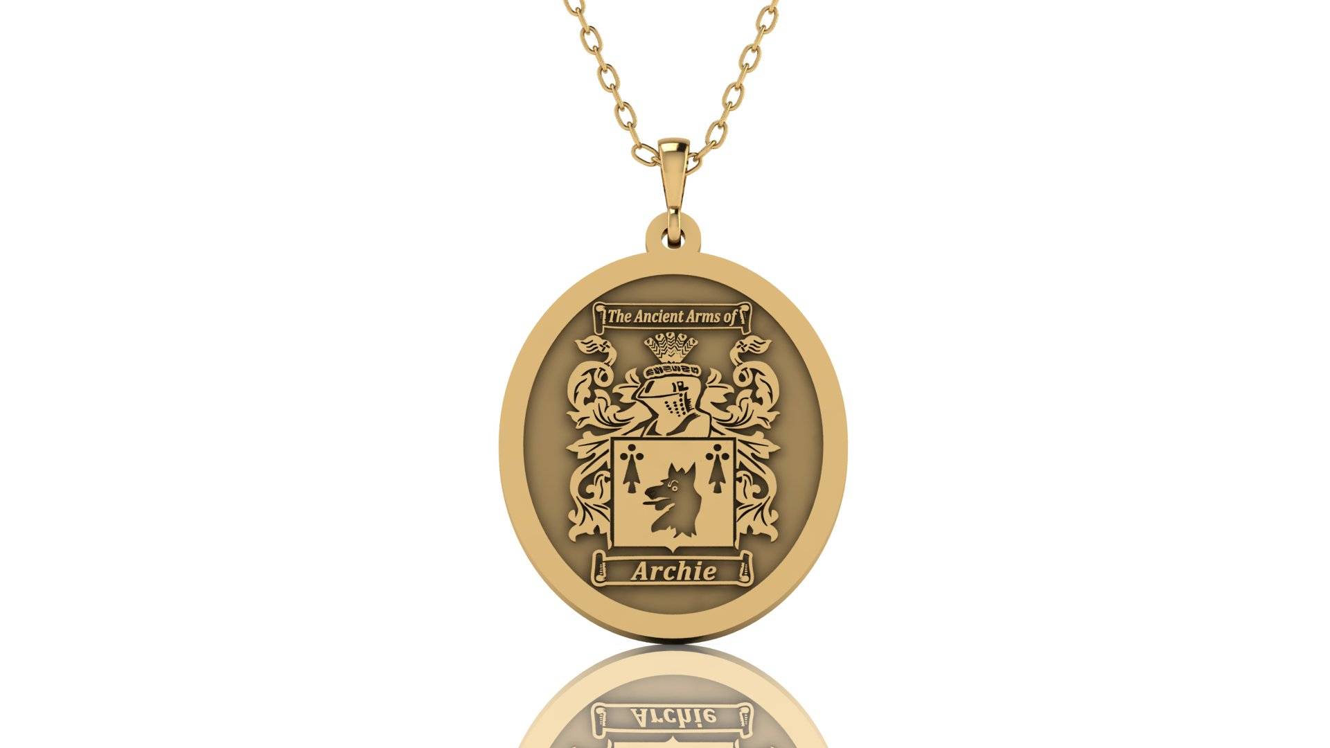 Oval Family Crest Necklace – Custom Gold or Silver Pendant | Personalized E