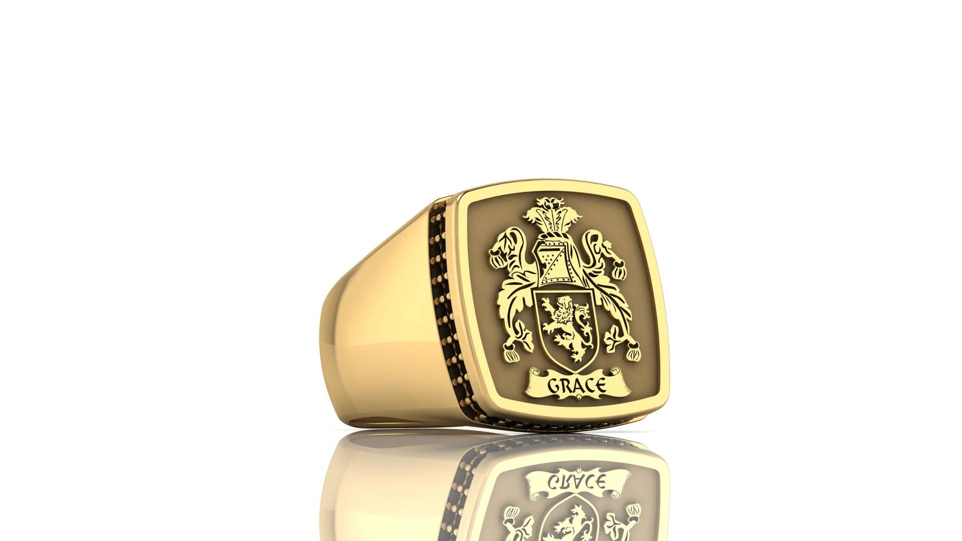 Personalized Crest Ring in Gold or Silver
