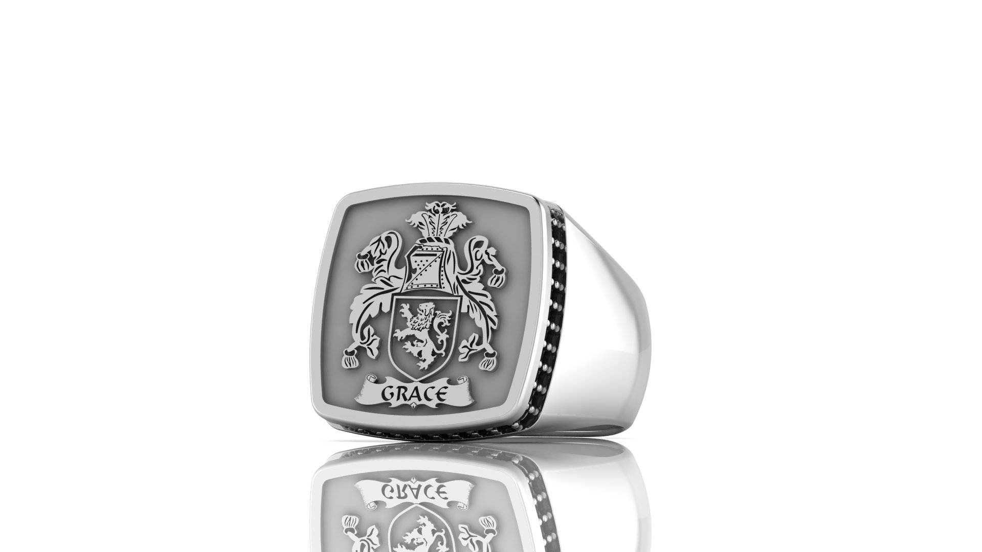 Personalized Crest Ring in Gold or Silver