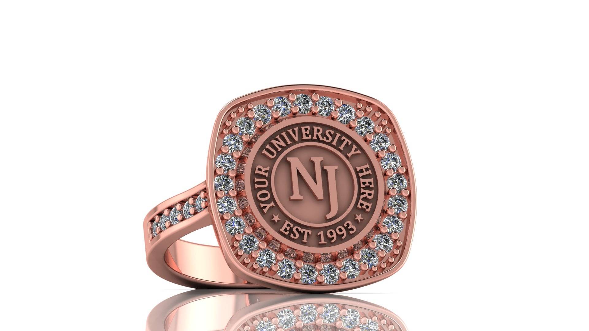 Personalized Gold & Silver College Ring