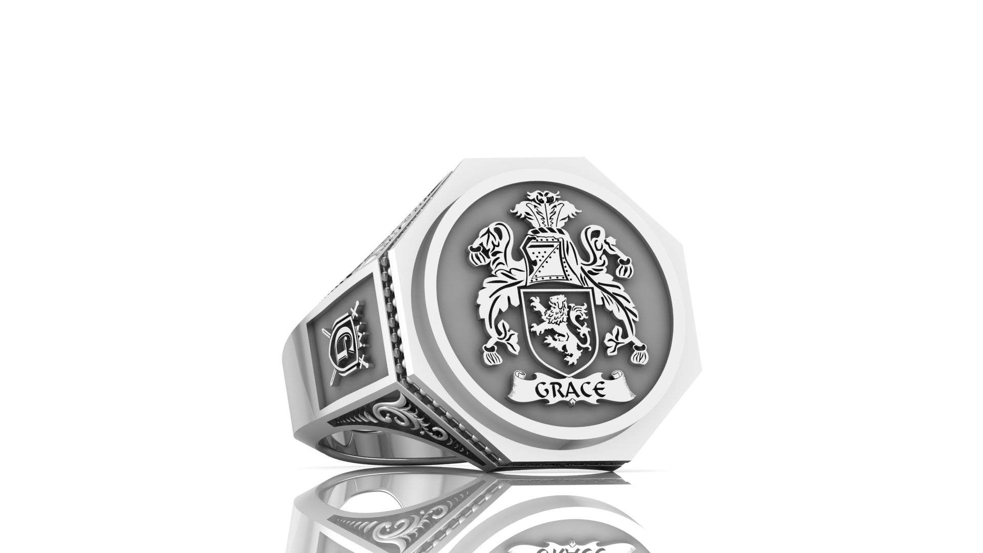Premium Engraved Crest Signet Ring