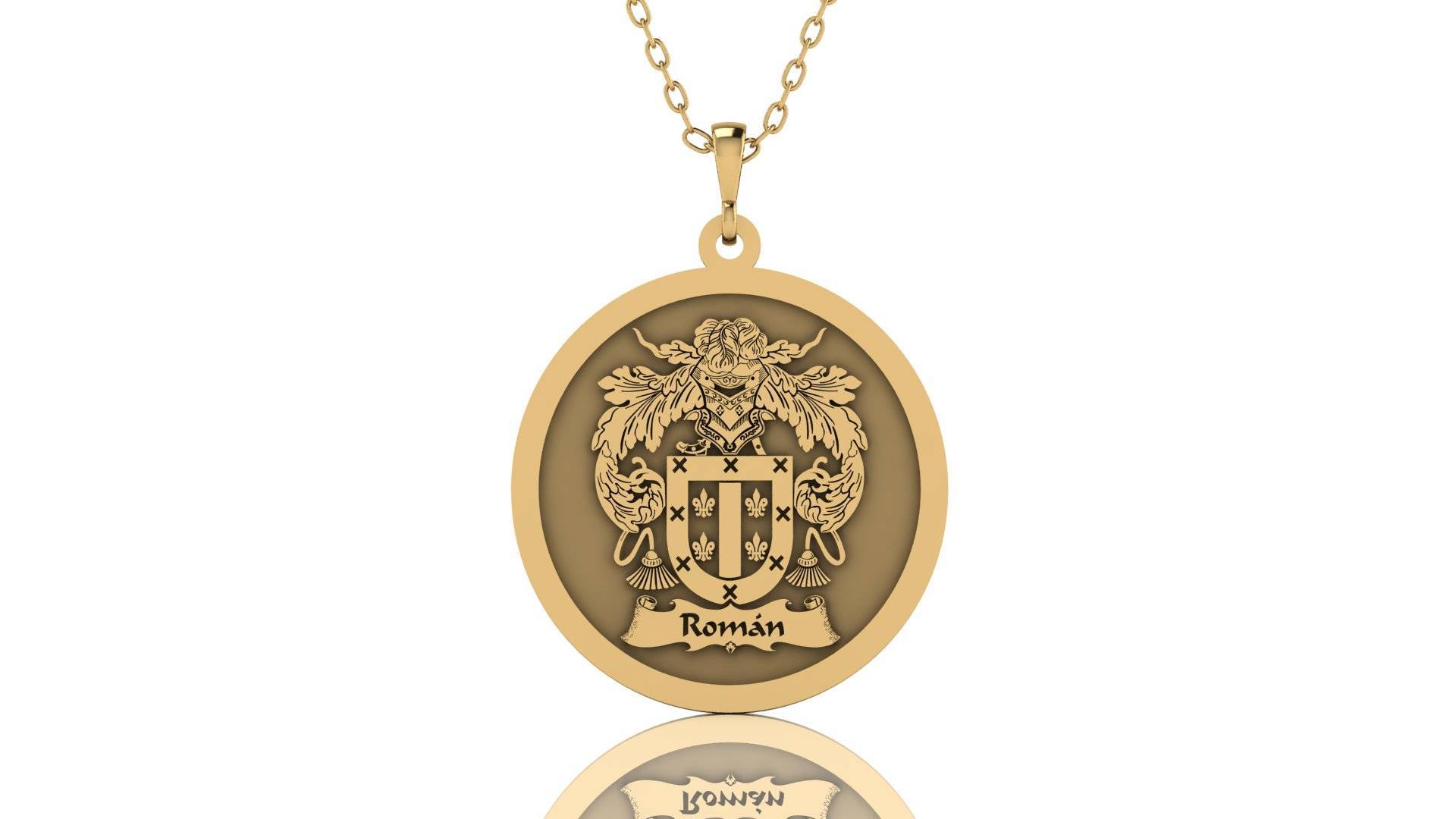 Round Family Crest Necklace – Custom Gold or Silver Pendant | Personalized