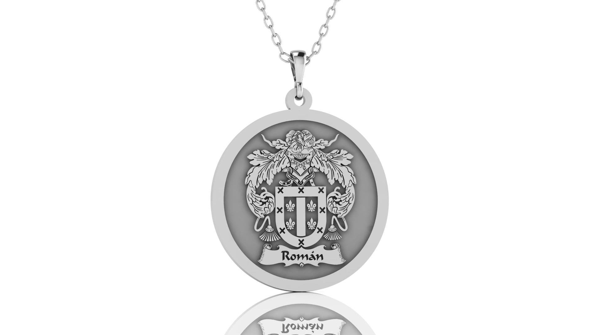 Round Family Crest Necklace – Custom Gold or Silver Pendant | Personalized
