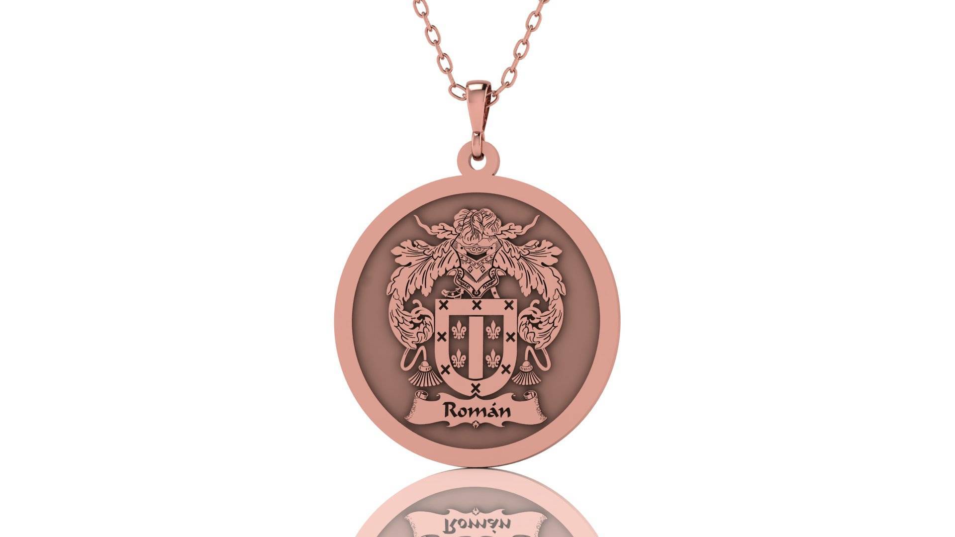 Round Family Crest Necklace – Custom Gold or Silver Pendant | Personalized